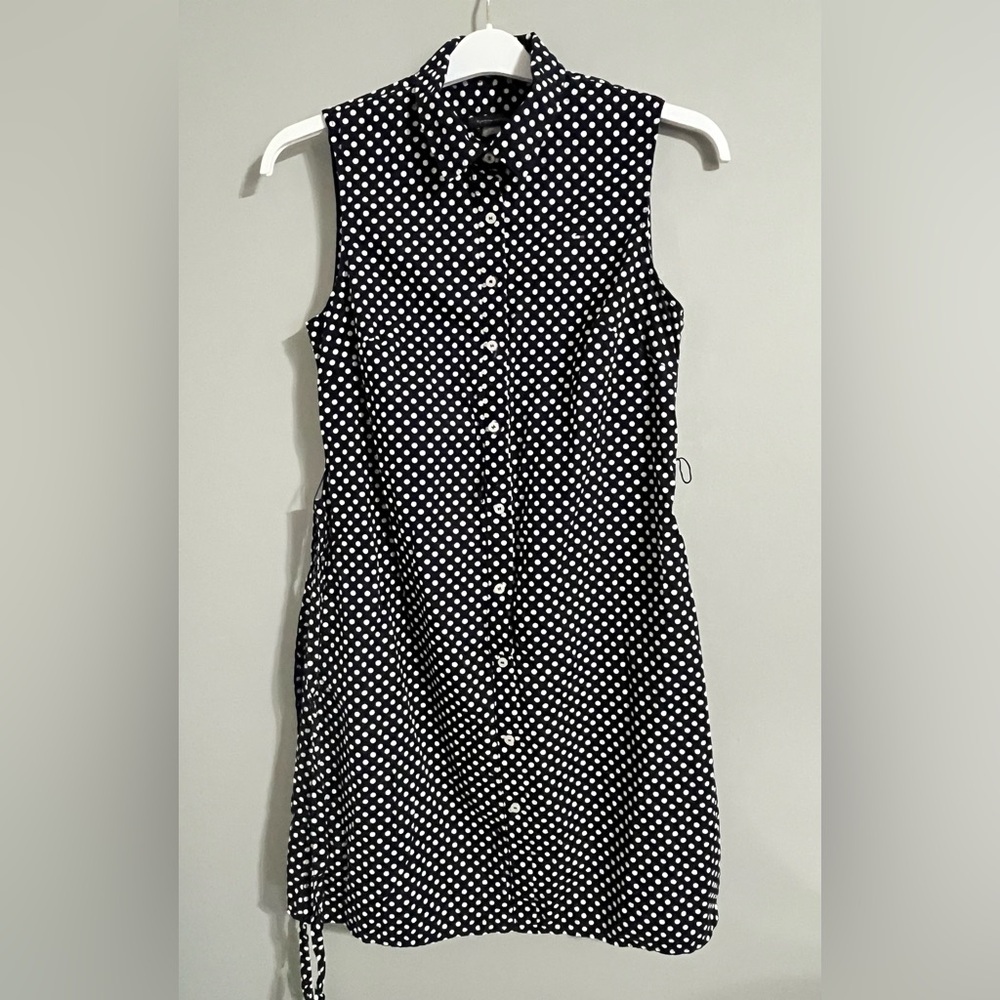 Tommy Hilfiger Navy Polka Dot Button Down Dress - Picture 2 of 11